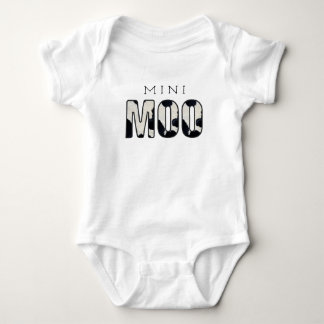 Adorable Little MOO Black and White Cow Print Baby Bodysuit