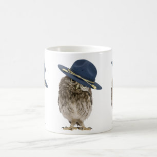 Adorable little mountie owl - magnifying glass coffee mug