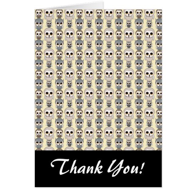 Adorable Little Owls Pattern on Light Yellow (Front)