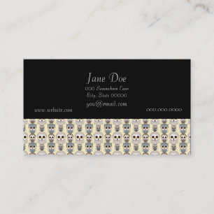 Adorable Little Owls Pattern on Light Yellow Business Card