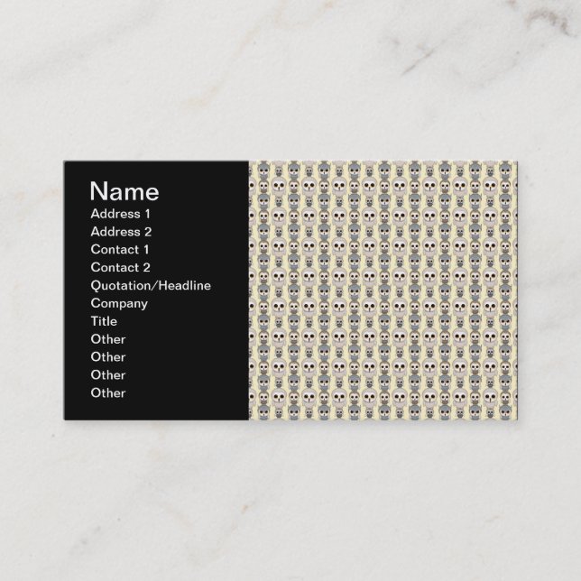 Adorable Little Owls Pattern on Light Yellow Business Card (Front)