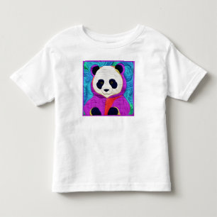 Adorable Little Panda - Quilt-Like Design Toddler T-Shirt