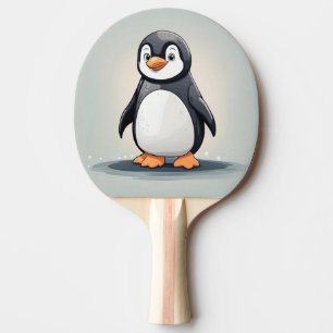 Adorable little penguin ping pong paddle