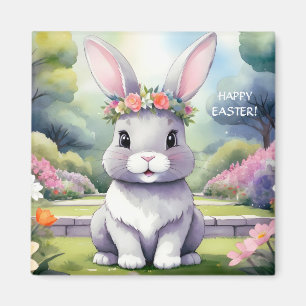 Adorable little rabbit, Easter Magnet