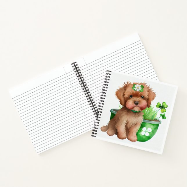 ADORABLE LITTLE WATERCOLOR FLUFFY PUPPY DOG NOTEBOOK (Inside)