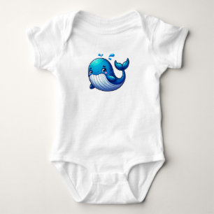 Adorable little whale baby bodysuit