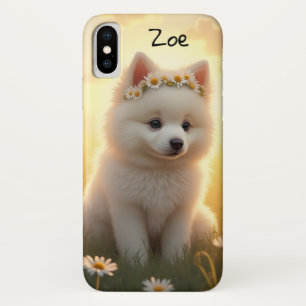 Adorable little, white Spitz puppy  iPhone X Case
