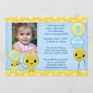 Adorable Little Yellow Chick (photo) Invitation