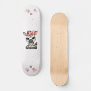 Adorable little zebra  skateboard