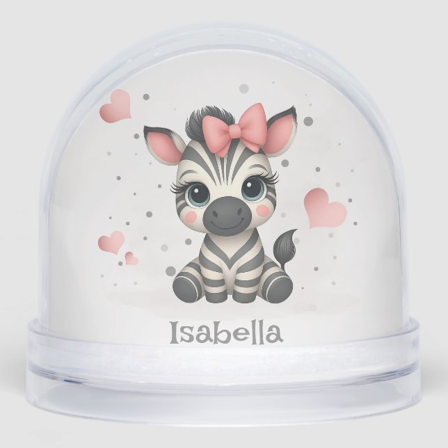 Adorable little zebra  snowglobe (Front)