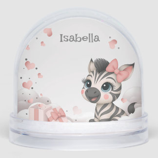 Adorable little zebra  snowglobe