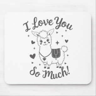 Adorable Llama Valentine Shirt Cute Retro Hearts S Mouse Mat