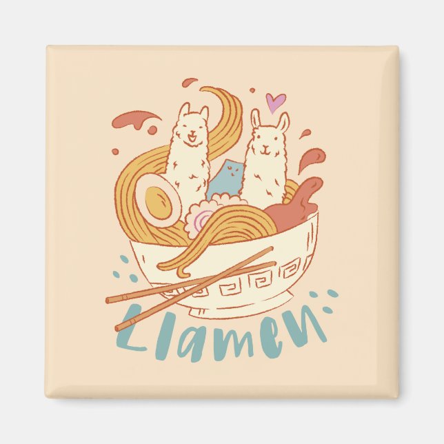 Adorable Llamen Magnet (Front)