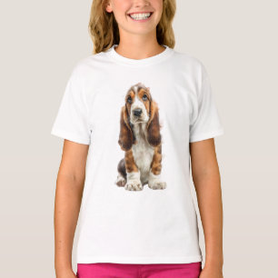 Adorable Long Eared Basset Hound Puppy Kids T-Shirt