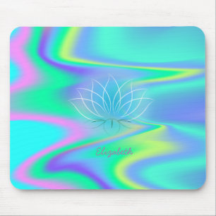 Adorable Lotus , Holographic Rainbow Mouse Mat
