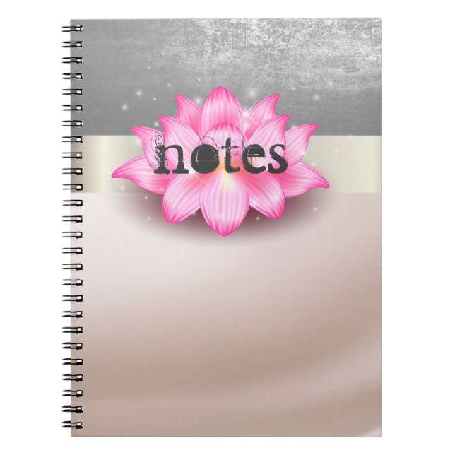 Adorable Lotus Stripe Notebook (Front)