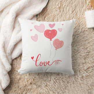 Adorable Love Balloons & Hearts – Cute Valentine Cushion