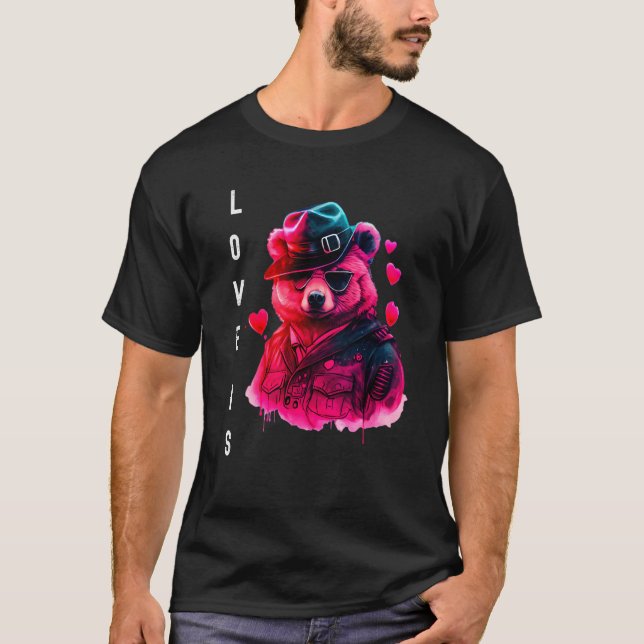 Adorable Love is With Heart Animal Valentine's day T-Shirt (Front)