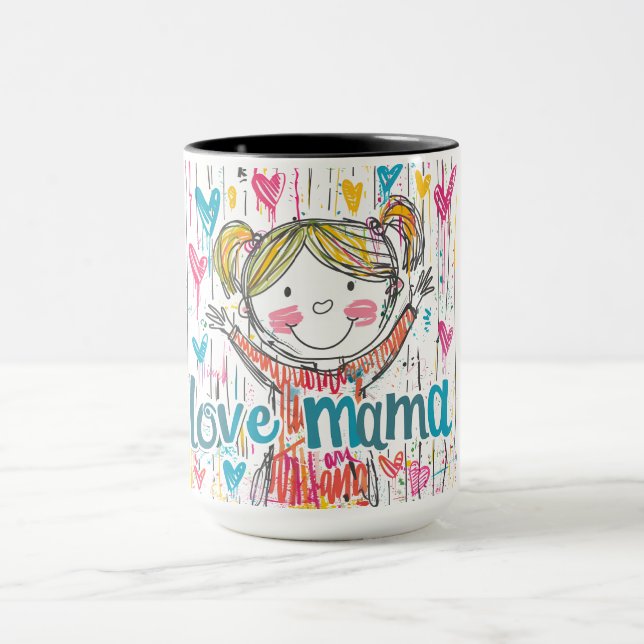 Adorable "Love Mama" Illustrated Mug (Center)