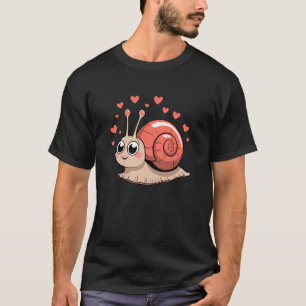 Adorable Love Snail with Hearts Cute Kawaii T-Shirt