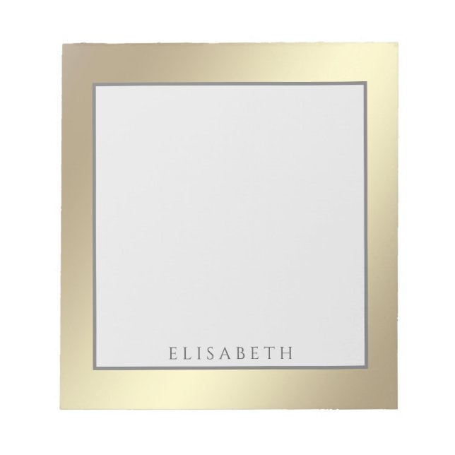 Adorable luxury gold modern personalised notepad (Front)