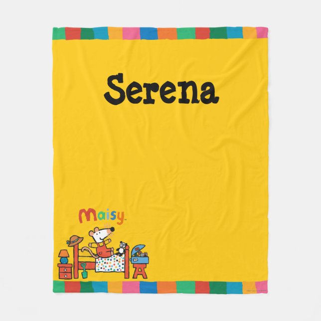 Adorable Maisy in Red Overalls Fleece Blanket (Front)