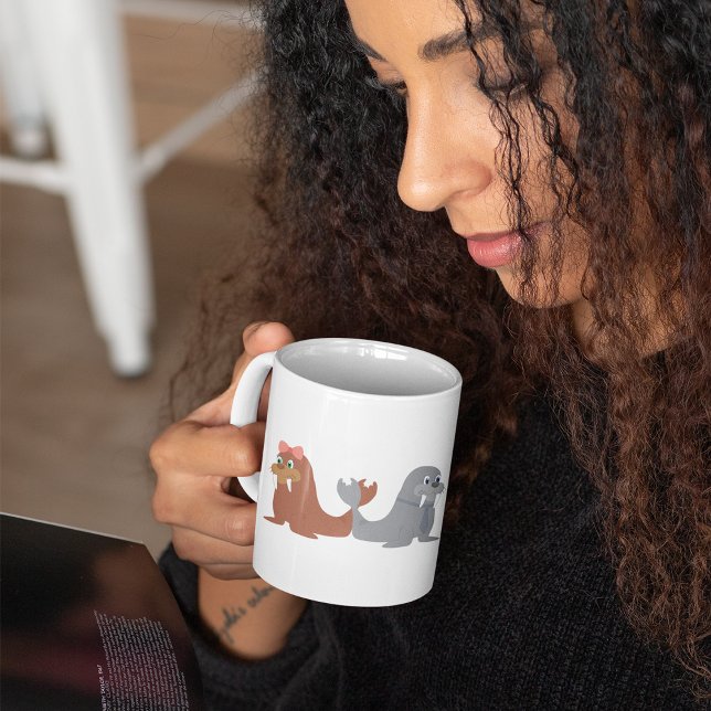 Adorable Male and Female Walruses Coffee Mug (Creator Uploaded)
