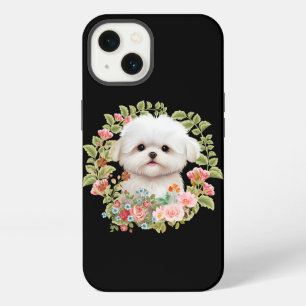 Adorable Maltese Puppy in Bloom, Maltese Dog lover iPhone 13 Case