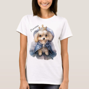 ADORABLE MALTESE PUPPY IN BLUE REGAL ROBES T-Shirt