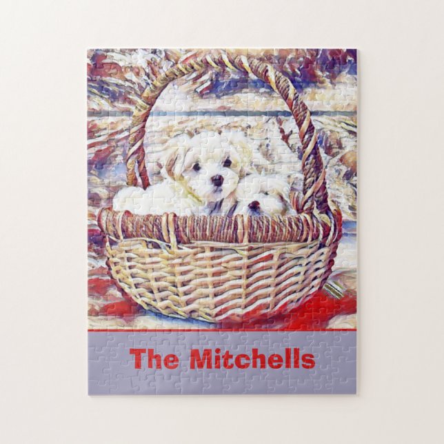 Adorable Maltese Puppy Lover Jigsaw Puzzle (Vertical)