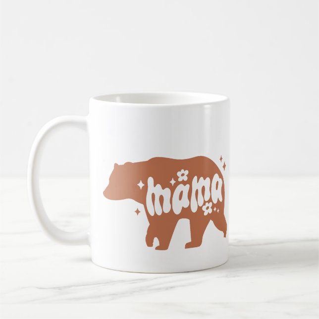 Adorable Mama Bear Mug - Brown Bear Illustration (Left)