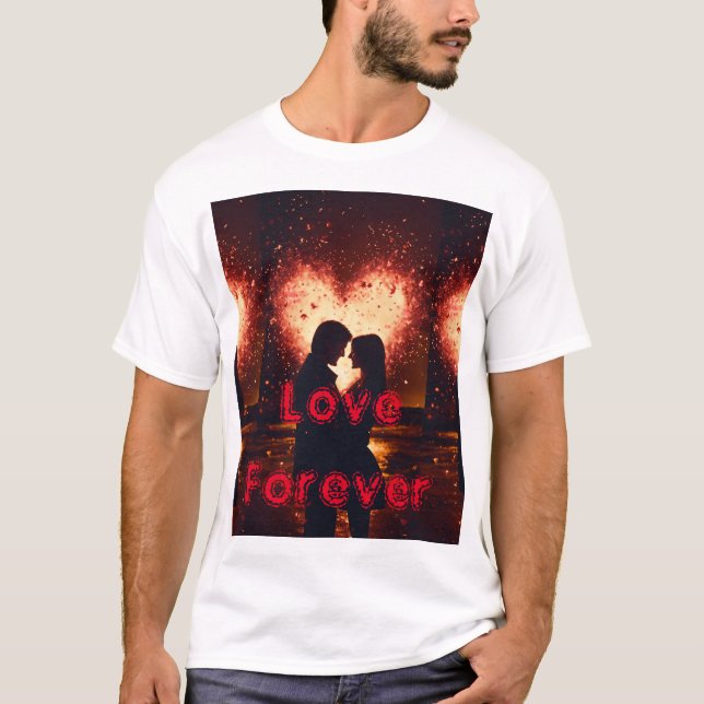 Adorable Matching Couple Print T-Shirt . (Front)