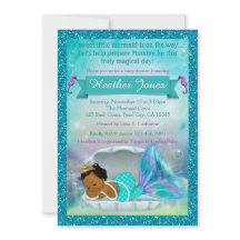 Adorable Mermaid Baby Shower Invitations #135 DARK