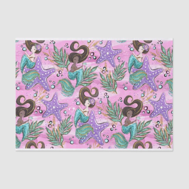 Adorable Mermaids Tissue Paper (Front)