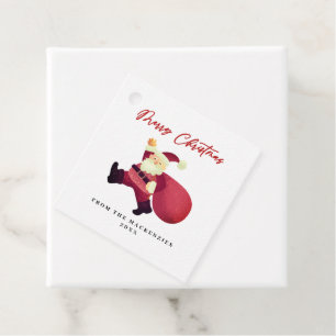 Adorable Merry Christmas Santa    Favour Tags
