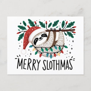 Adorable Merry Slothmas Postcard