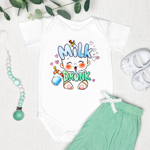Adorable "Milk Drunk" Funny Baby Bodysuit