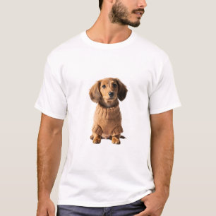 Adorable Miniature Long-Haired Dachshund T-Shirt