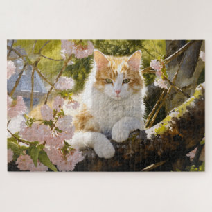 Adorable Model Cat Basking Jigsaw Puzzle