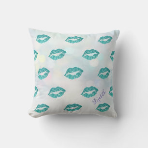 Adorable Modern,Bokeh,Glitter Lips-Personalise Cushion