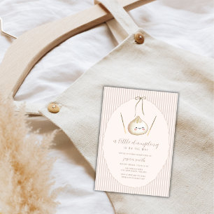 Adorable Modern Bow Asian Dumpling Baby Shower  Invitation