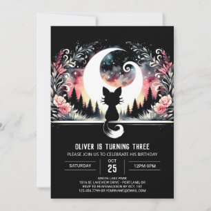 Adorable Modern Cat Birthday  Invitation