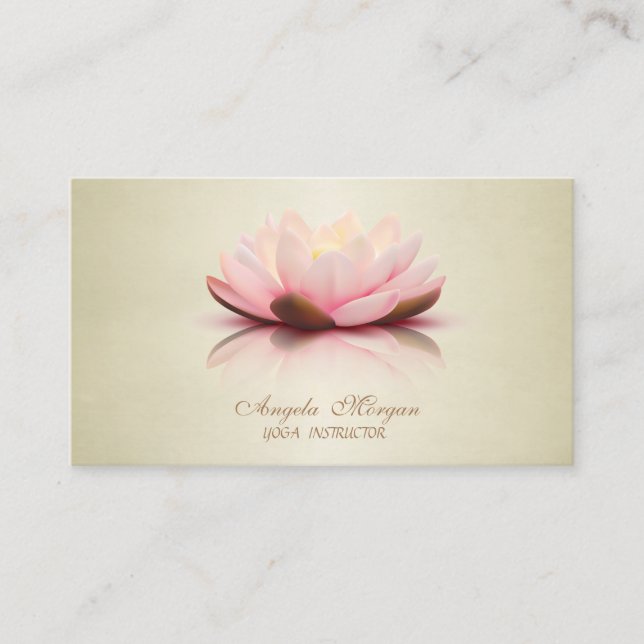 Adorable Modern Elegant Chic Lotus Flower Business Card (Front)