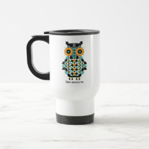 Adorable Modern Owl Quilt Pattern Travel Mug