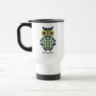 Adorable Modern Owl Quilt Pattern Travel Mug