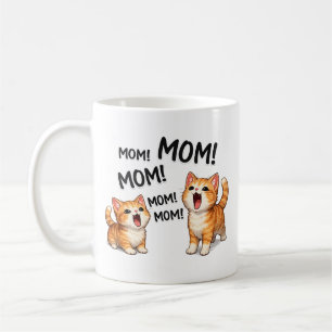 Adorable MOM! MOM! MOM Orange Tabby Kittens  Coffee Mug
