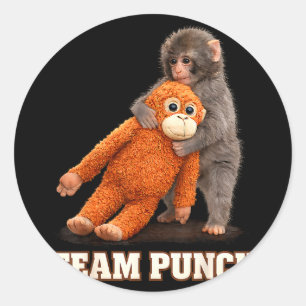 Adorable monkey punch baby graphic team punch bigA Classic Round Sticker
