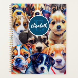Adorable Monogram Puppy Planner