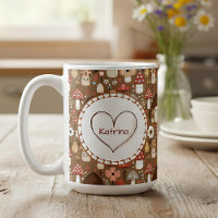 Adorable Monogrammed Cottage Core Mushrooms
