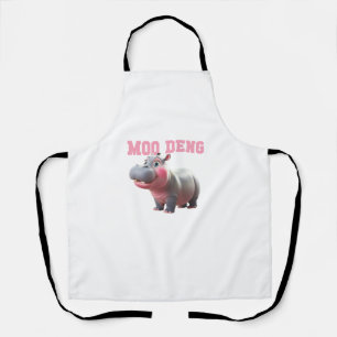 Adorable MOO DENG Baby Hippo Girls Kindergarten Vi Apron